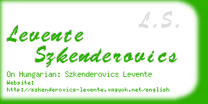 levente szkenderovics business card